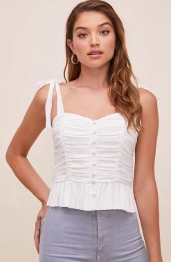 Duffy Sweetheart Neck Top -Chic Outfit Shop ACT16591 OFFWHITE 4