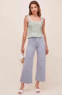 Duffy Sweetheart Neck Top -Chic Outfit Shop ACT16591 SAGE 2