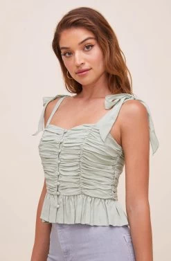 Duffy Sweetheart Neck Top -Chic Outfit Shop ACT16591 SAGE 4