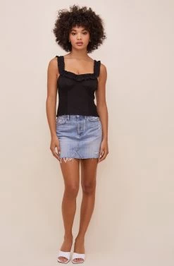 Tamaya Ruffle Smocked Top 29 Tamaya Ruffle Smocked Top -Chic Outfit Shop ACT16601L BLACK 1