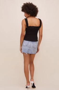 Tamaya Ruffle Smocked Top 27 Tamaya Ruffle Smocked Top -Chic Outfit Shop ACT16601L BLACK 5