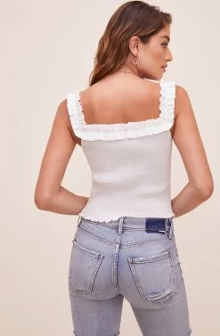 Tamaya Ruffle Smocked Top 25 Tamaya Ruffle Smocked Top -Chic Outfit Shop ACT16601L OFFWHITE 9