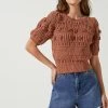 Winslow Flower Embroidery Knit Sweater -Chic Outfit Shop ACT16605 RUST 2