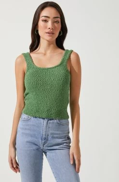Virgo Sweater Tank -Chic Outfit Shop ACT16631 GREEN 2