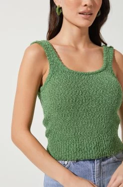 Virgo Sweater Tank -Chic Outfit Shop ACT16631 GREEN 3