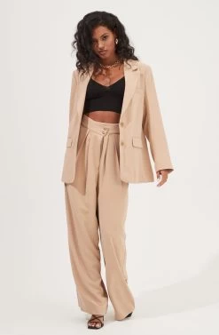 Boyfriend Oversized Blazer 10 Boyfriend Oversized Blazer -Chic Outfit Shop ACT16714B CAPPUCCINO 2