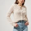 Everlong Scalloped Collar Pointelle Cardigan -Chic Outfit Shop ACT16758 IVORY 4 2