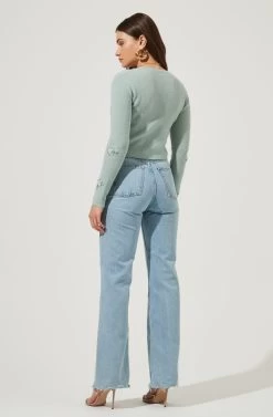 Bouquet Floral Embroidered Cardigan 7 Bouquet Floral Embroidered Cardigan -Chic Outfit Shop ACT16761 SAGE 3