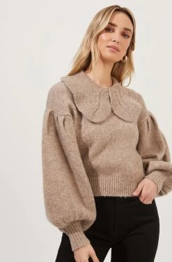 Dashwood Puff Sleeve Oversized Collar Sweater