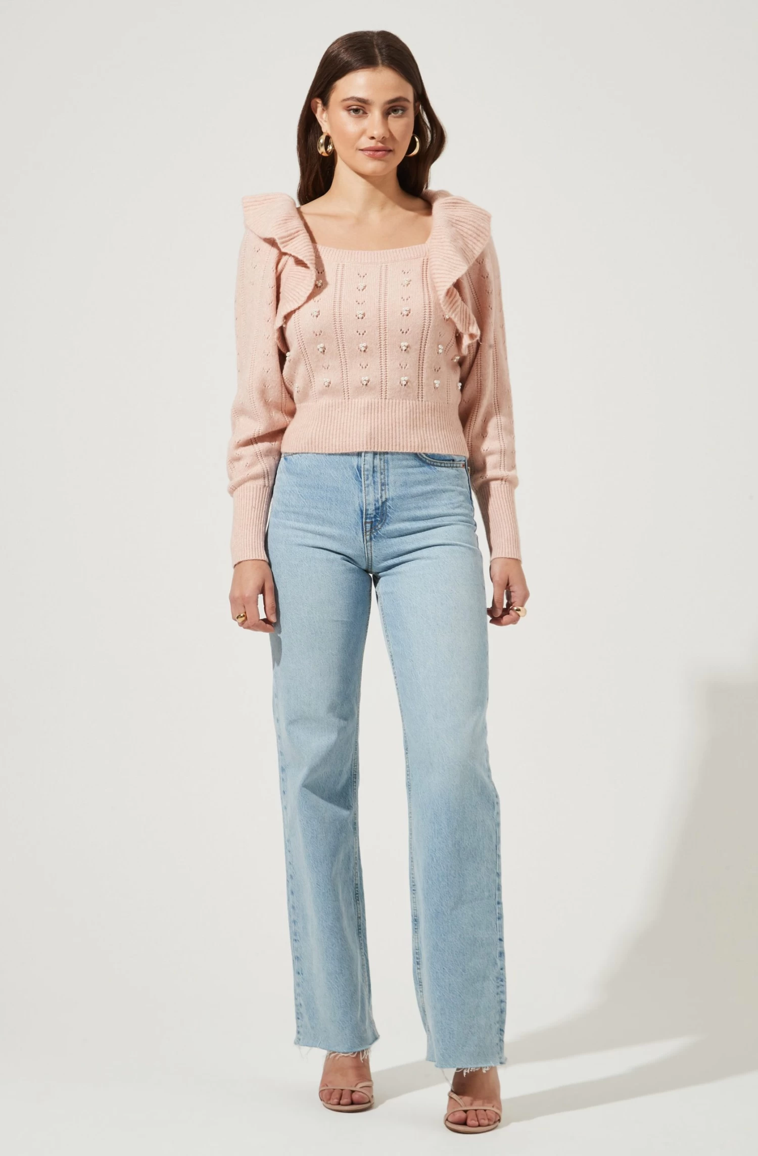 Cabot Ruffle Faux Pearl Embellished Sweater 5 Cabot Ruffle Faux Pearl Embellished Sweater - Image 3