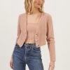 Lorain Fuzzy Knit Cardigan -Chic Outfit Shop ACT16802 PINKCLAY 1