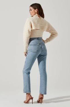 Imani Turtleneck Cable Knit Sweater Set -Chic Outfit Shop ACT16803 CREAM 4