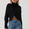 Rayn Ribbed Knit Wrap Front Sweater