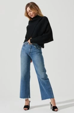 Rayn Ribbed Knit Wrap Front Sweater 20 Rayn Ribbed Knit Wrap Front Sweater -Chic Outfit Shop ACT16828 BLACK 2