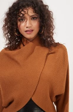 Rayn Ribbed Knit Wrap Front Sweater 32 Rayn Ribbed Knit Wrap Front Sweater -Chic Outfit Shop ACT16828 MUSTARD 3