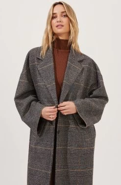 Evanston Plaid Oversized Coat 12 Evanston Plaid Oversized Coat -Chic Outfit Shop ACT16842 BLACK GREYPLAID 3
