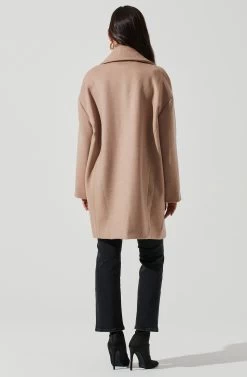 Rhea Double Breasted Coat -Chic Outfit Shop ACT16870 TAUPE 1059