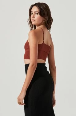 Seneca Ribbed Knit Cropped Bralette -Chic Outfit Shop ACT16875 RUST 4 20da8e62 8320 49f4 ad9e c1d1b19aa4b7