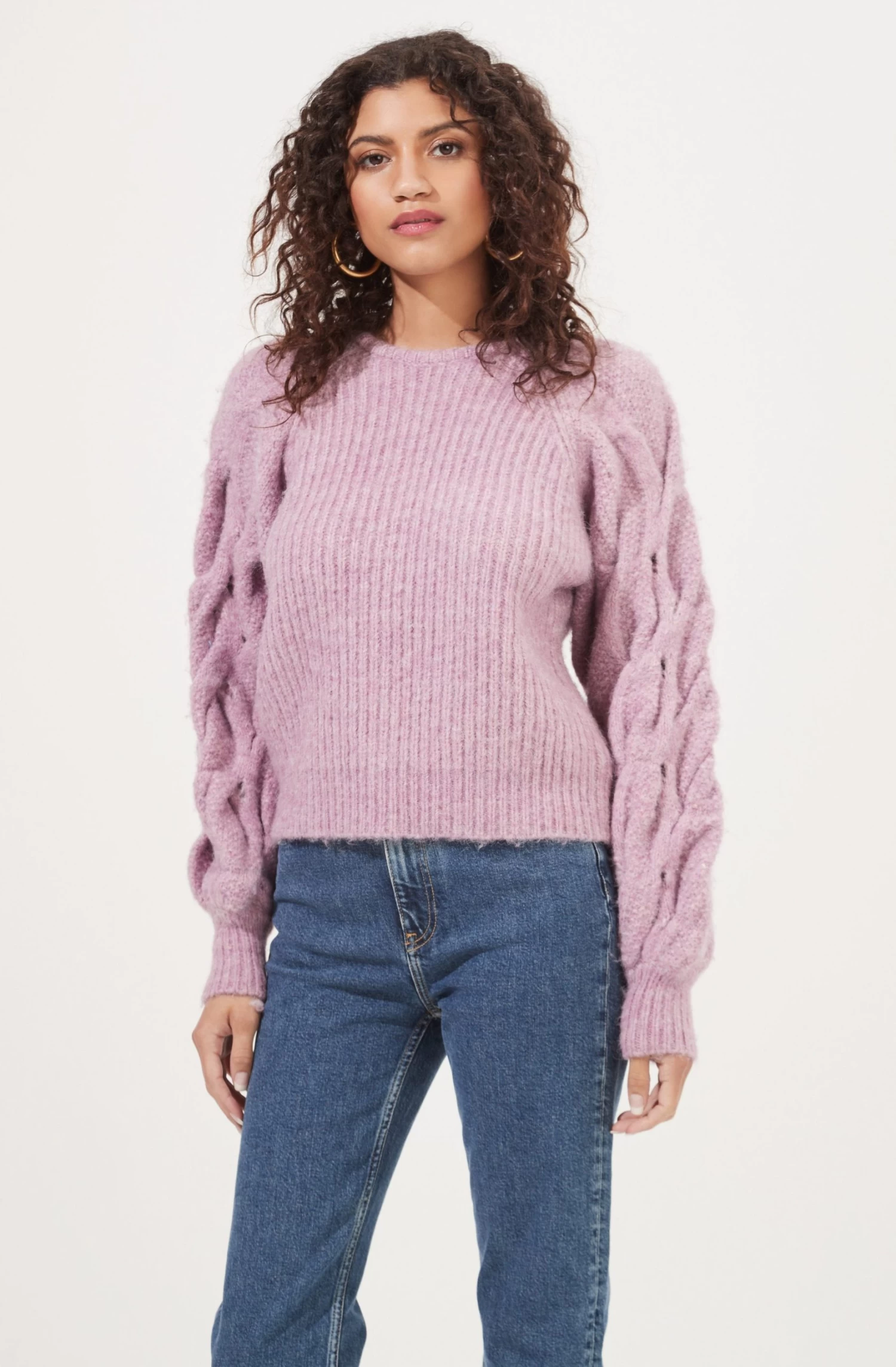 Lizette Cable Knit Statement Sleeve Sweater 3 Lizette Cable Knit Statement Sleeve Sweater