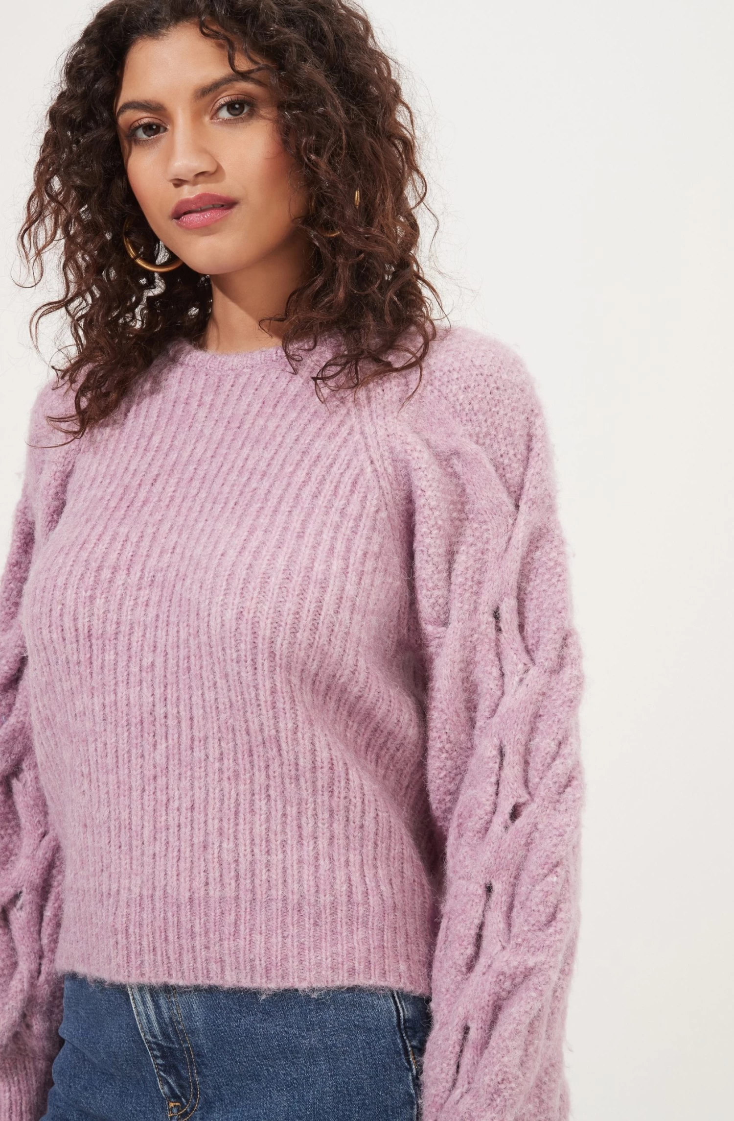 Lizette Cable Knit Statement Sleeve Sweater 4 Lizette Cable Knit Statement Sleeve Sweater - Image 2