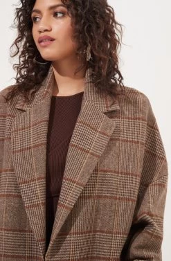 Dalary Plaid Oversized Coat -Chic Outfit Shop ACT16901 BROWNMULTIPLAID 2