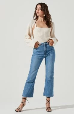 Yara Cami And Shrug Sweater Set -Chic Outfit Shop ACT16924B CREAM 1