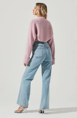 Yara Cami And Shrug Sweater Set -Chic Outfit Shop ACT16924B PINK 4