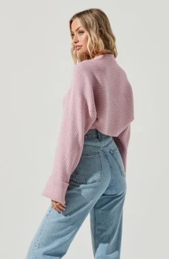 Yara Cami And Shrug Sweater Set -Chic Outfit Shop ACT16924B PINK 5