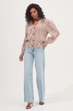 Gramercy Contrast Button Cardigan -Chic Outfit Shop ACT16966 BLUE PEACHMULTI 2