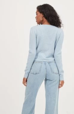 Chatsworth Wrap Front Sweater 26 Chatsworth Wrap Front Sweater -Chic Outfit Shop ACT17011 BLUE 5