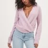 Chatsworth Wrap Front Sweater -Chic Outfit Shop ACT17011 LILAC 2