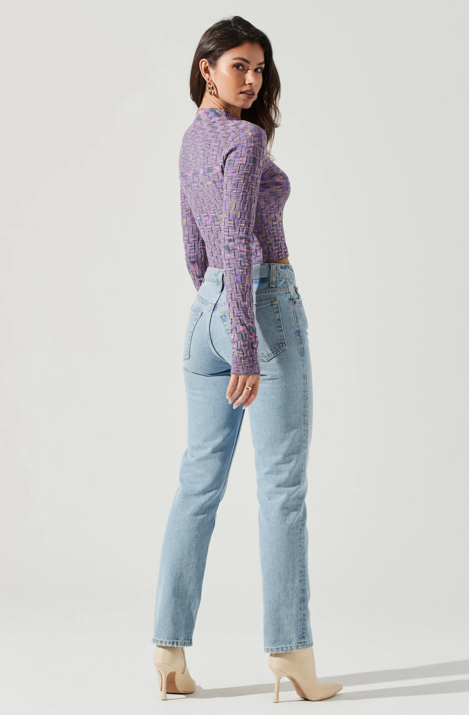 Izzy Marled Checkered Long Sleeve Top 7 Izzy Marled Checkered Long Sleeve Top - Image 5