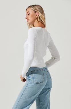 Palomar Asymmetrical Cutout Shoulder Sweater 20 Palomar Asymmetrical Cutout Shoulder Sweater -Chic Outfit Shop ACT17079 WHITE 5