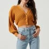 Zuri Button Front Cropped Cardigan -Chic Outfit Shop ACT17091 MUSTARD 2