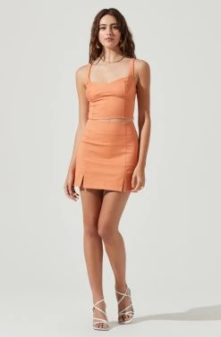 Monet Bustier Top -Chic Outfit Shop ACT17124C PAPAYA 1