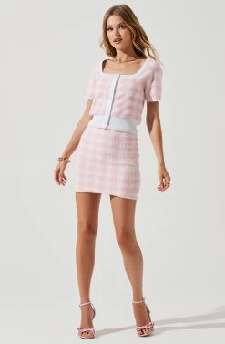 Mindy Terry Cloth Checkered Mini Skirt