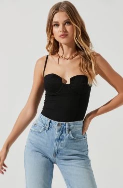 Brixley Underwire Bustier Top 16 Brixley Underwire Bustier Top -Chic Outfit Shop ACT17260 BLACK 0661