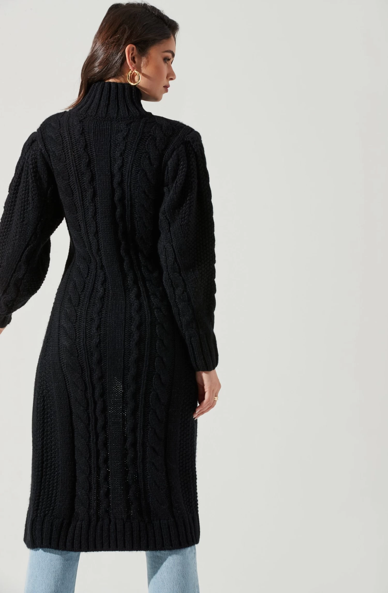 Evangelina Cable Knit Turtleneck Hi Slit Sweater 13 Evangelina Cable Knit Turtleneck Hi Slit Sweater - Image 11