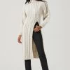 Evangelina Cable Knit Turtleneck Hi Slit Sweater 1 Evangelina Cable Knit Turtleneck Hi Slit Sweater -Chic Outfit Shop ACT17274 CHALK 0743