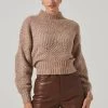 Serenity Mock Neck Sweater -Chic Outfit Shop ACT17300 TAUPE 12861