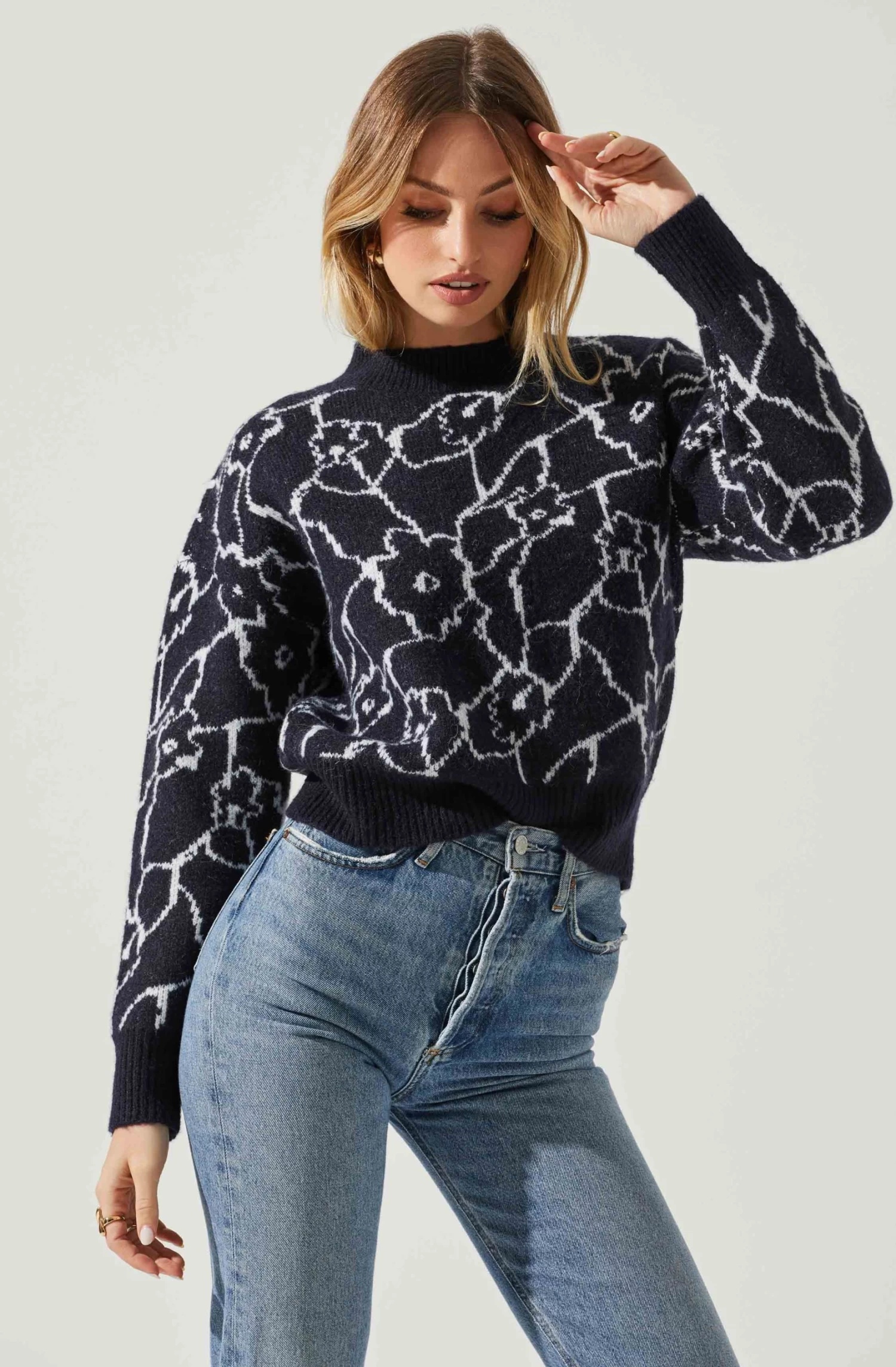 Saira Abstract Floral Sweater 5 Saira Abstract Floral Sweater - Image 3