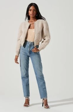 Stacy Faux Fur Jacket -Chic Outfit Shop ACT17335 IVORY 0968