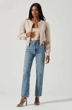 Stacy Faux Fur Jacket -Chic Outfit Shop ACT17335 IVORY 0970