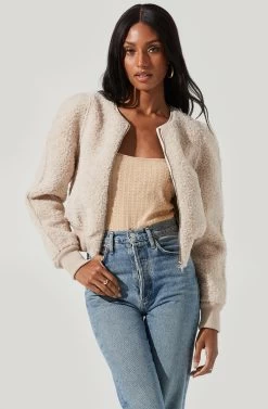 Stacy Faux Fur Jacket -Chic Outfit Shop ACT17335 IVORY 0976