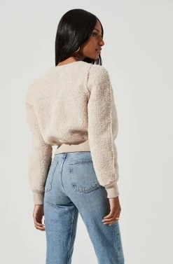 Stacy Faux Fur Jacket -Chic Outfit Shop ACT17335 IVORY 0982