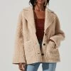 Willow Faux Shearling Coat -Chic Outfit Shop ACT17357 NATURAL 3