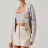 Belmont Plaid Cardigan 2 Belmont Plaid Cardigan -Chic Outfit Shop ACT17362 LILACPLAID 2