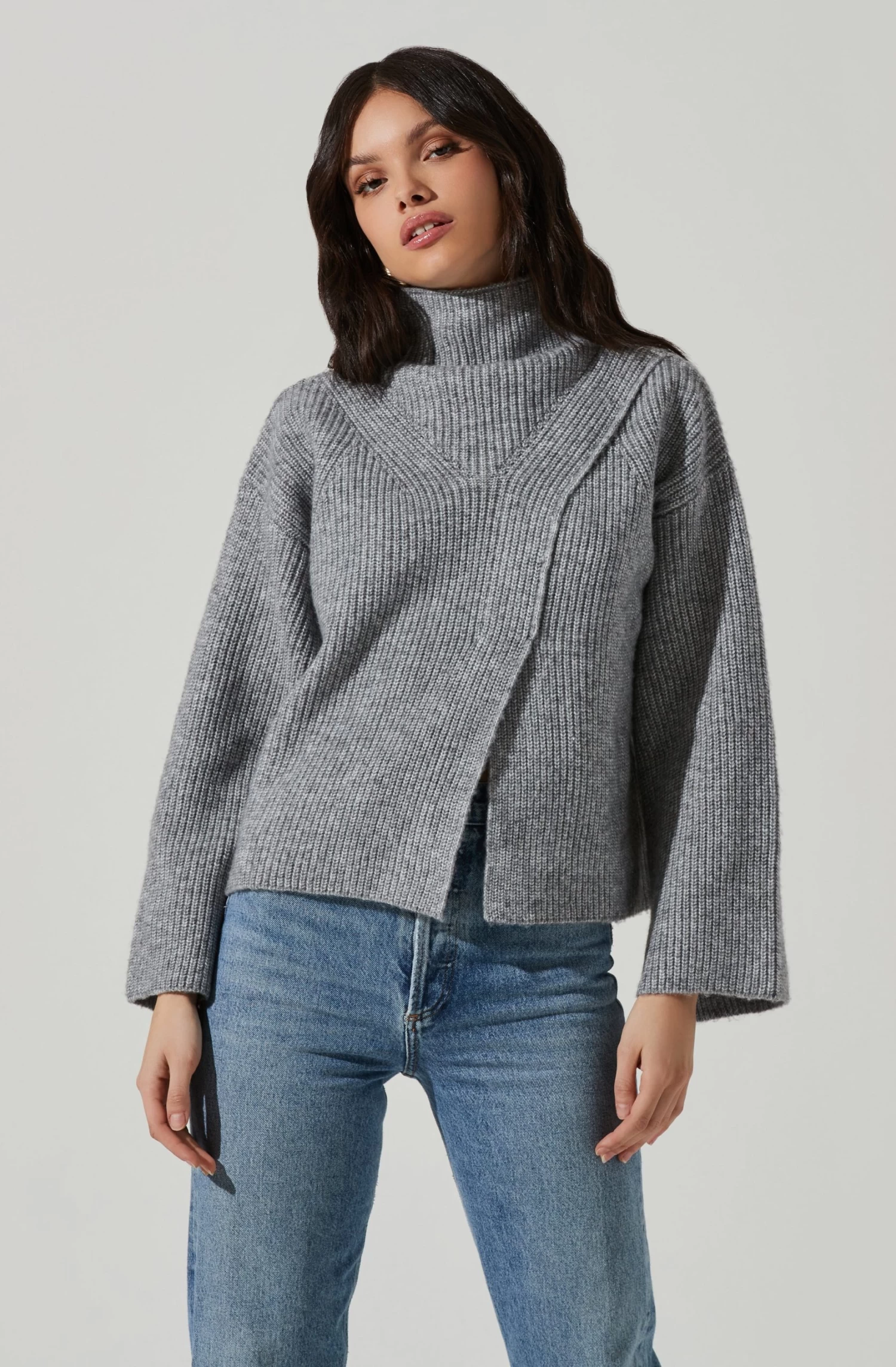 Wren Mock Neck Wrap Front Sweater 6 Wren Mock Neck Wrap Front Sweater - Image 4