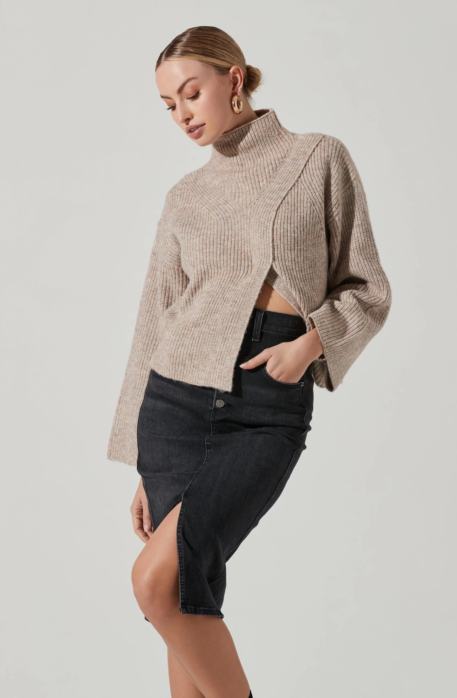 Wren Mock Neck Wrap Front Sweater 11 Wren Mock Neck Wrap Front Sweater - Image 9