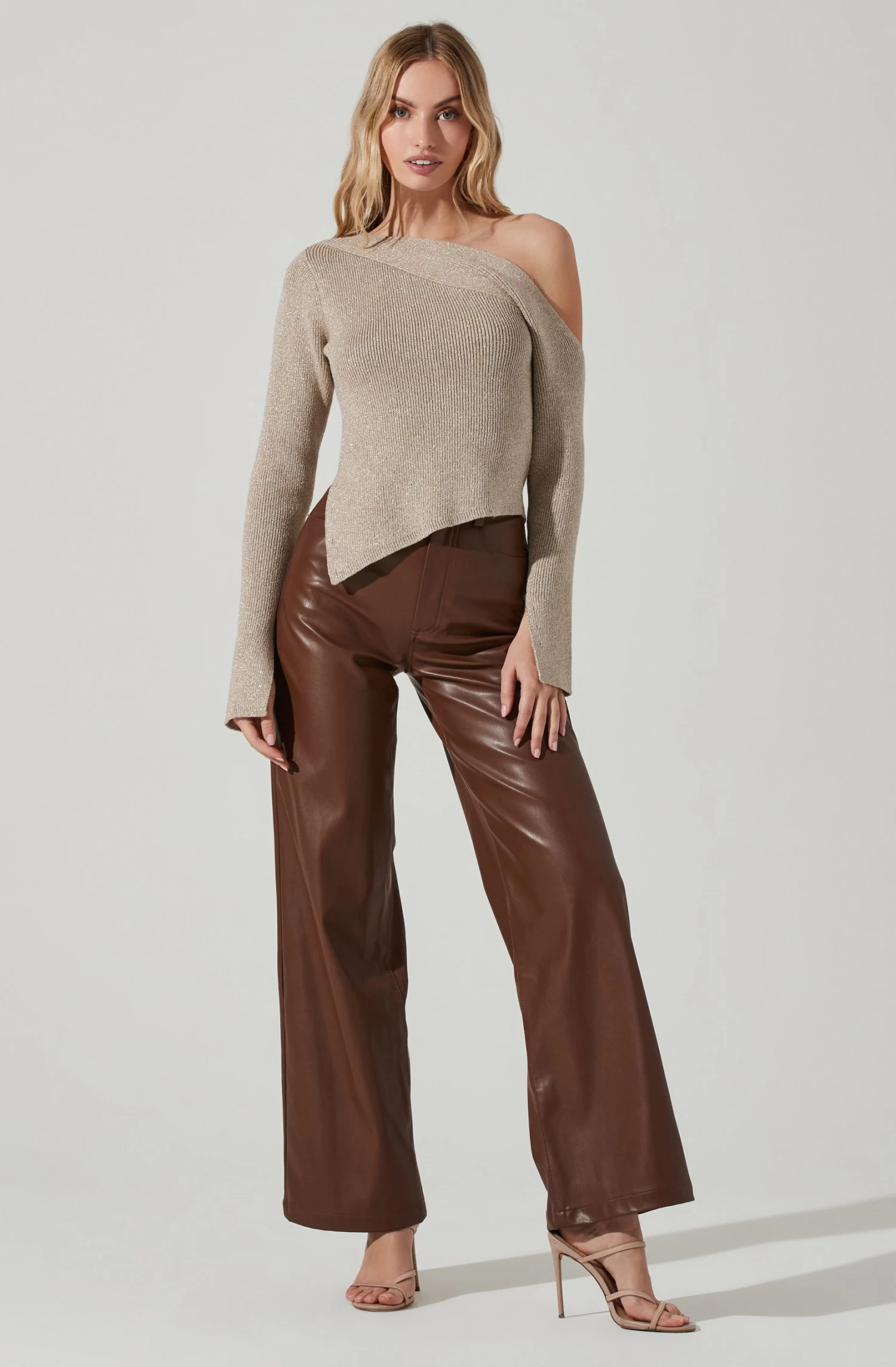 Aldari Asymmetrical Off Shoulder Sweater 4 Aldari Asymmetrical Off Shoulder Sweater - Image 2